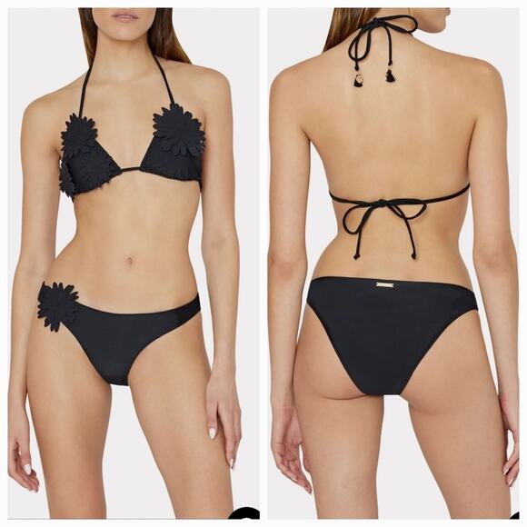 Milly Other - MILLY Cabana Applique Bikini Bottom in Black